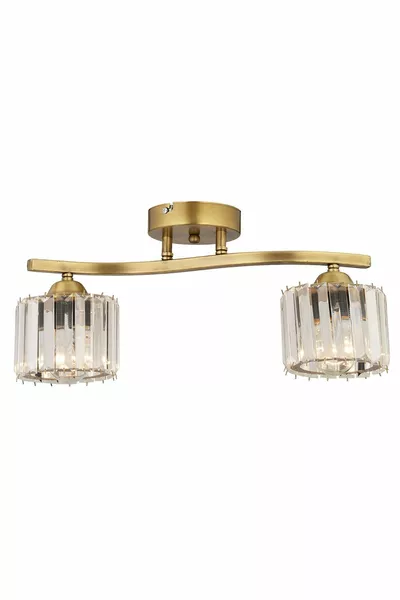 Tufty 2-Light Antique Crystal Modern Bedroom Living Room Crystal Chandelier