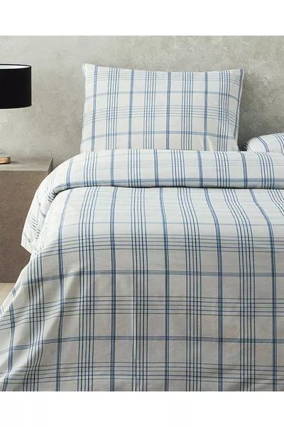 Set di Lenzuola Matrimoniali Facili da Stirare Balmoral Blu