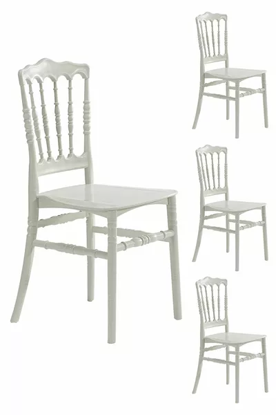 4 Stuks Miray Witte Stoelen / Balkon-tuin-keuken