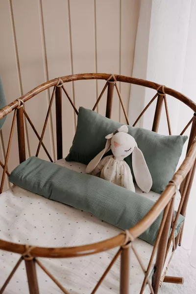 Park Bed Muslin Duvet Cover Set () | Green Dots