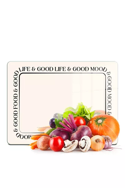 Cam Kesme Tahtası Ve Sunumluk Ve Sunum Tabağı Good Life  Cm