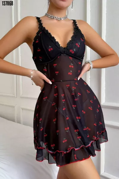 Women's Sheer Fancy Low-cut Blouse Fancy Mesh Crop