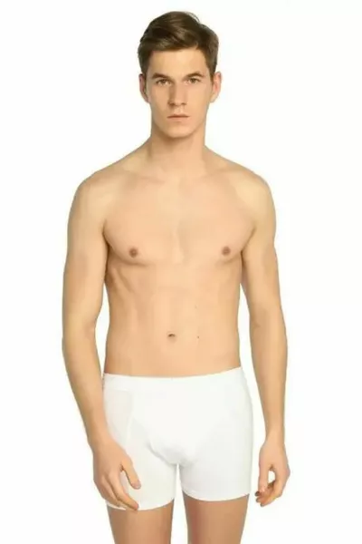 Men's White Lycra Elastane Boxer -Pack