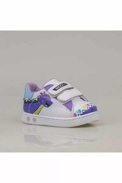 Lila Cute Monster Işıklı İlk Adım Bebe Sneaker
