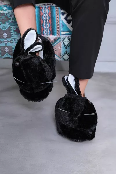 Женщина - Девочка Фигурка Кролика Плюшевый Дом Модель Пандуф - Черный