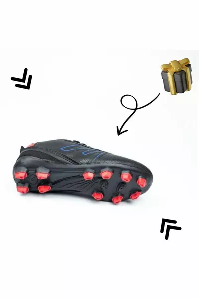  أحذية كرة القدم للأولاد الأسود والأزرق والأصفر حزمة هدايا الموسم الجديد