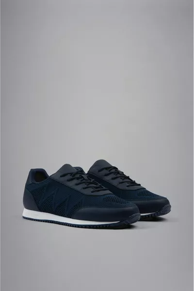 Marque Homme Logo Lacets Antidérapant Semelle Casual Bleu Marine Baskets 