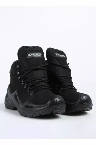 Leren Zwarte Heren Outdoor Laarzen MORE-VIOLET