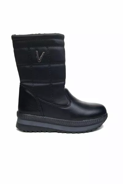 RUTSCHFESTE SOHLE WASSERABWEISENDE SCHWARZE SCHNEESTIEFEL MIT THERMOFELL