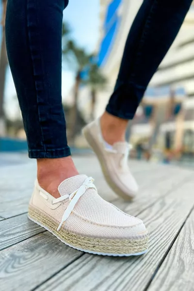  Мужская Обувь Эспадрилья Бежевый