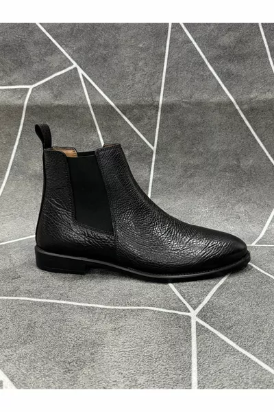 أسود الرجال الأصلي المكسيك جلد كلاسيك أحذية تشيلسي