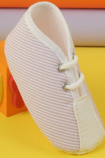 Unisex Baby Newborn White Blue Comfortable Dressed Baby Booties Suitable For Sensitive Skin