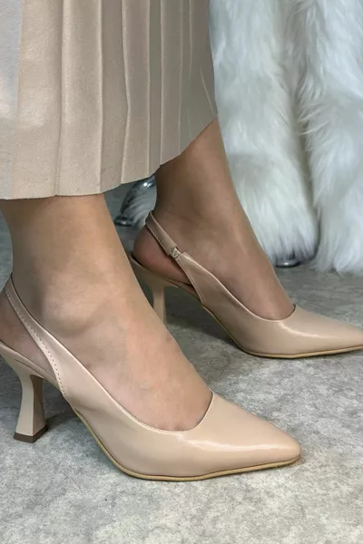 Lässige Damen Spitz zulaufende Satinstoffe Einfarbig musterlos dünne Abendschuhe mit offenem Absatz