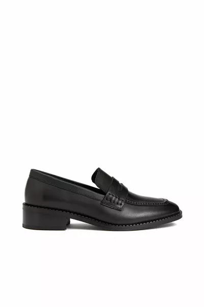 Black Women's Leather Loafer