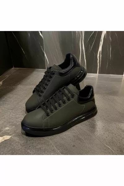 HAKI VERT CASUAL EN CUIR CHAUSSURES DÉCONTRACTÉES POUR HOMMES