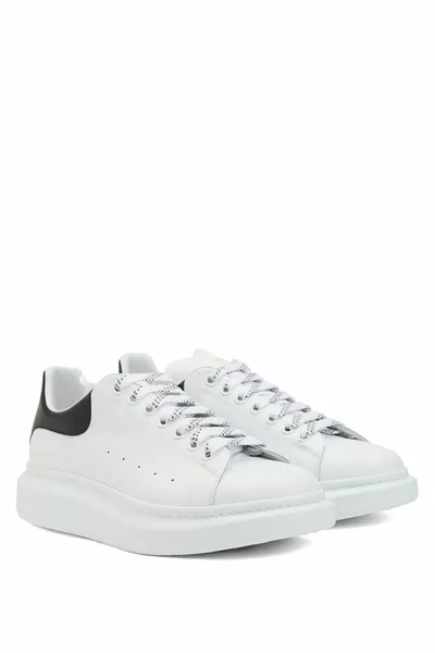 Оверсайз черно-белые мужские кожаные кроссовки