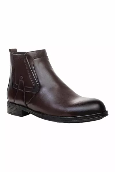 Мъжки ботуши с неплъзгаща се подметка с еластичен цип BROWN