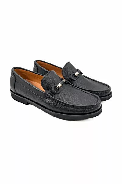 Louvre zwarte echt lederen herenloafer schoenen