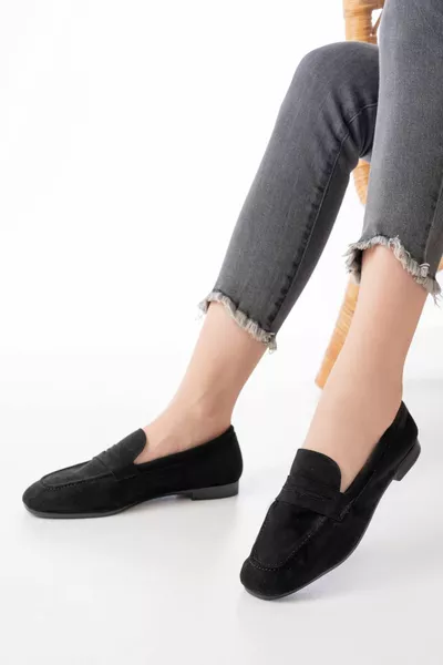  Black Suede Casual Women's Ballet Flats
