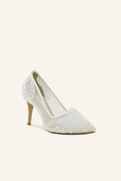 White Lace Hera Bridal Shoes