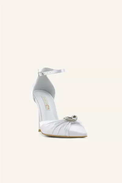 Scarpe da sposa Olivia in raso bianco