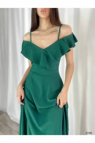 تمدد الأخضر كريب النسيج شق مفصلة انشقاق طويل مساء اللباس والتخرج اللباس  