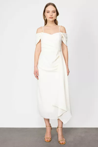 Mi Low Sleeve Midi Length Dress