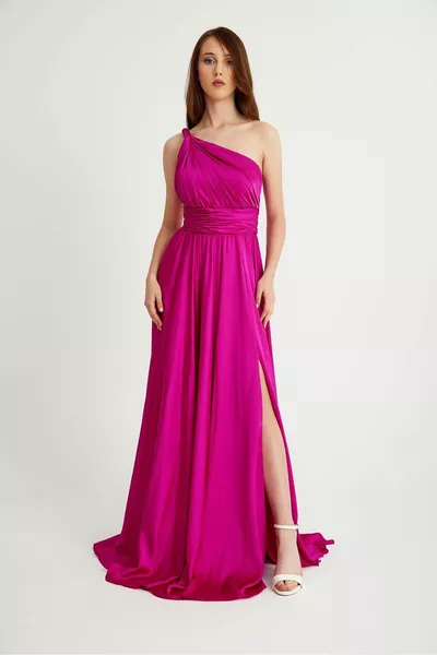 st Helen One Shoulder Satin Dress