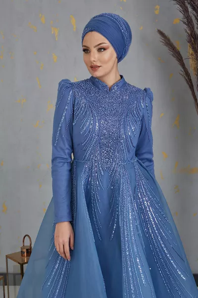 Bead Detailed Samyeli Abito da sera - Indaco