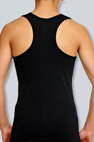 حزمة رجالية سوداء مكونة من 3 قطع، قميص داخلي قطني Ribana Rambo