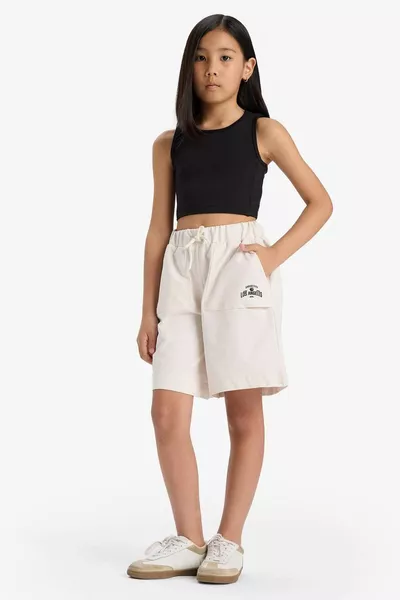 Mädchenhose mit elastischem Bund Basic einfarbige Shorts HS