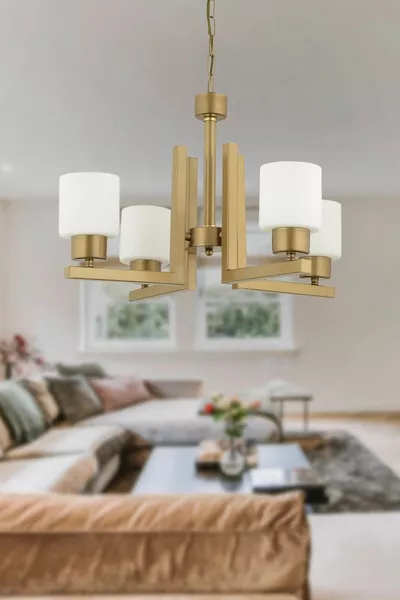 ثريا توركو 4 مصابيح بلون أبيض عتيق مع زجاج لغرفة نوم حديثة للشباب غرفة المعيشة