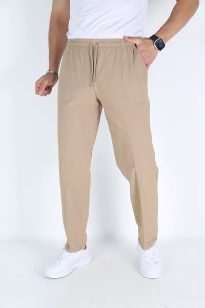 Toprak Men's Cotton Sweatpants with Elastic Waist and Comfortable Fit