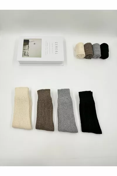 4' ÇİFT KABARTMALI UNİSEX YÜN BOT ÇORAP