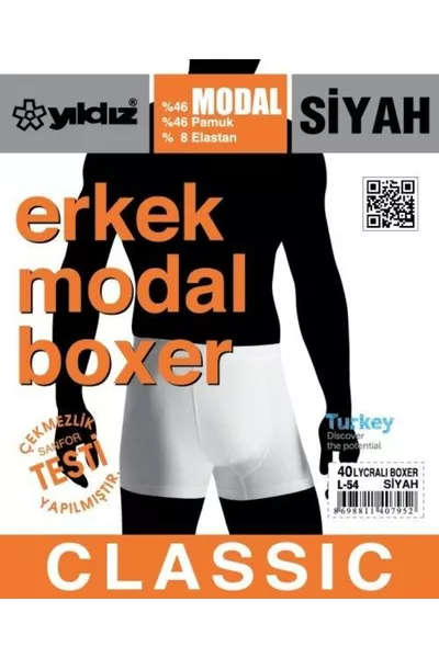  Modal Pamuklu Likralı Erkek Boxer