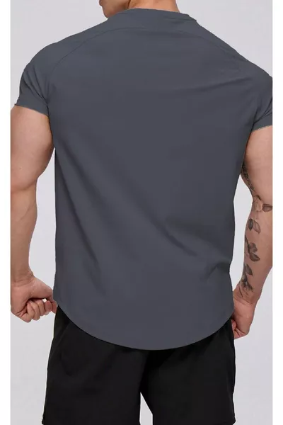 Ghassy Co. Мъжка Бягаща Спортна Тениска с Раглан Ръкав и Овално Нарязване