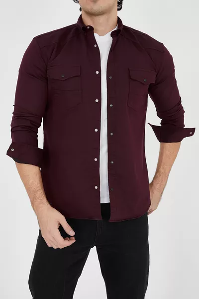 Chemise en jean pour homme à lavage