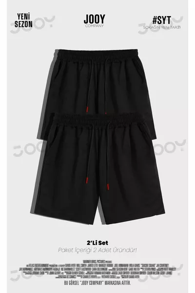 Ensemble avantageux de 2 shorts noirs en coton pour hommes