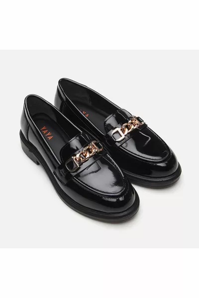Black Women's Loafer Shoes 