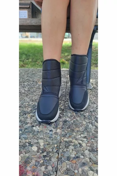 Damen Innenwolle Single Velcro Kältebeständige Sohle Winterstiefel