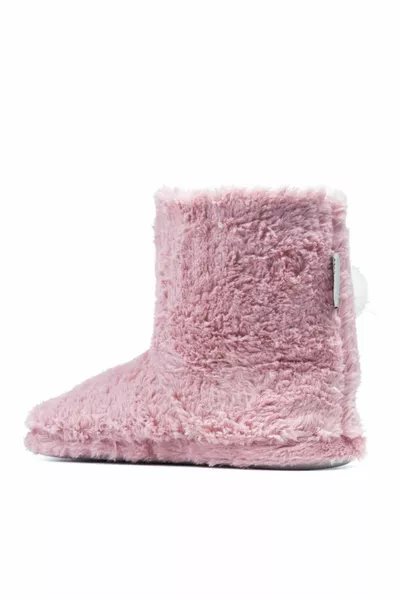 Redplay Stivali da casa Panduf da interno cincillà rosa-grigio da donna