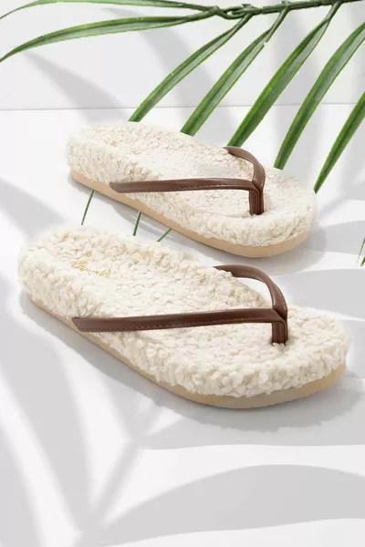 Pantofole da donna marrone chiaro beige 