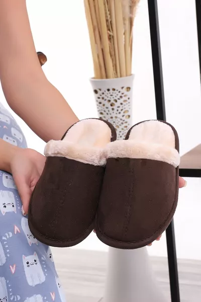 UC  للجنسين الشتاء داخلي النعال الفراء الصوف الشتاء النعال