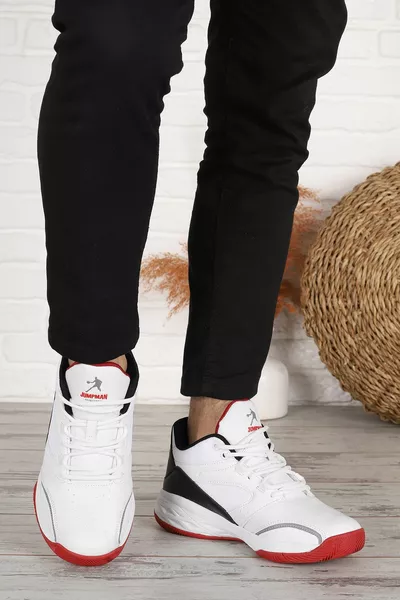  حذاء رياضي لكرة السلة للرجال أبيض-أسود-أحمر