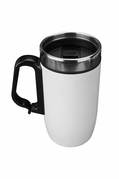 قاعدة مطاطية مزدوجة الطبقة  مل من الفولاذ المقاوم للصدأ كوب ترمس صغير كوب القدح مع مقبض أبيض القدح الشاي القهوة