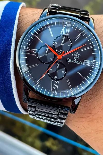 New Season Black Color Metal Band Men's Wristwatch Bracelet Gift Father's Day Gift