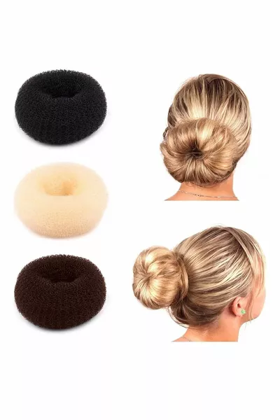 Ensemble de fermoir chignon éponge jaune 4 pièces cm