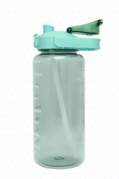 Gourde de motivation 2 Lt Gourde d’eau verte, bouteille d’eau, bouteille d’eau