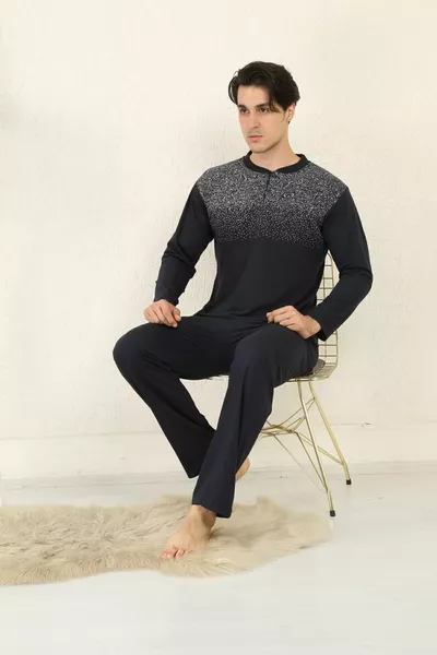 % Cotton Single Jersey Men's Pajamas Set 