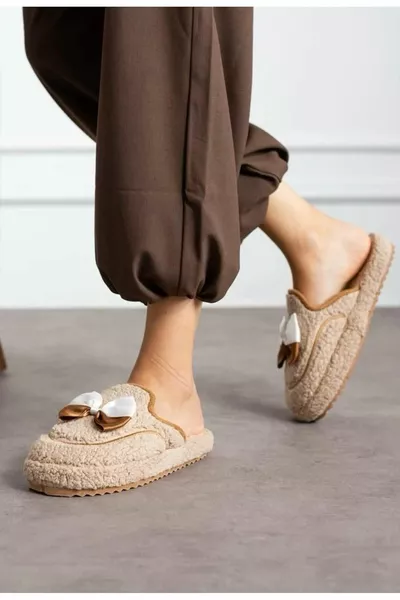 Nach der Geburt mit Damenschleife rutschfeste leichte Sohle Hausschuhe flauschige Hausschuhe Mitgift-Bundle